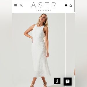 White Astr crinkle midi dress